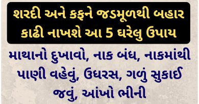 sardi matadva na upay in gujarati