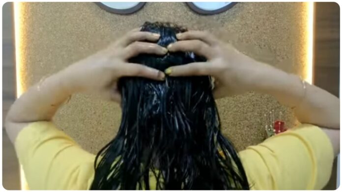 coconut oil and gulab jal for hair