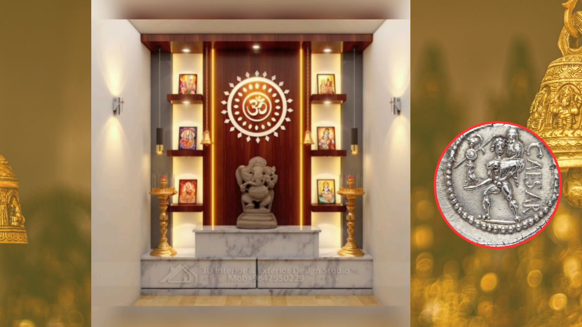 Silver coin in house temple for wealth gain
