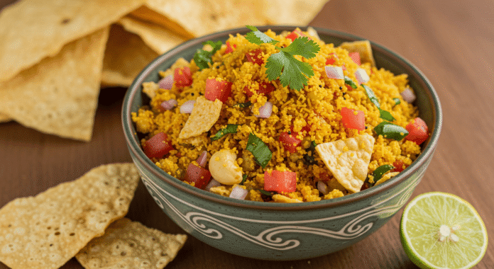 Papad Churma - Crispy and Spicy Indian Snack Made with Crushed Papads